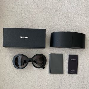 Prada Baroque 55mm Round Sunglasses